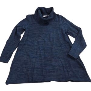 Eight Eight Eight Blue W/other Colors 100% Cotton Cowl Turtleneck Sweater A25